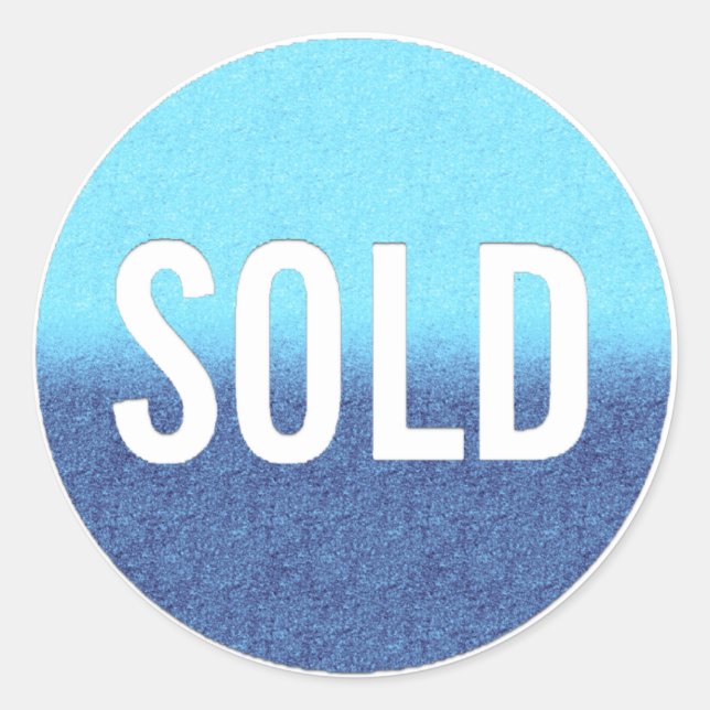 Sold Out Ombre Ocean Beach Real Estate Agent Classic Round Sticker (Front)