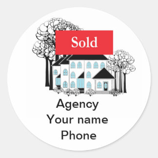 Sold Real Estate Promote Your Business Classic Round Sticker