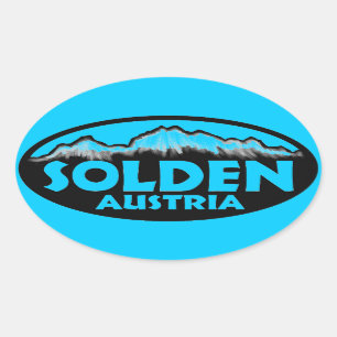 Solden Austria blue oval stickers
