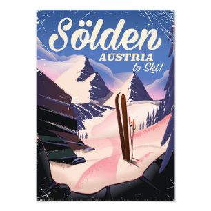 Sölden Austria vintage ski poster