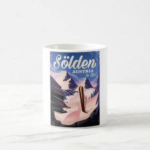 Sölden Austria vintage ski poster Coffee Mug