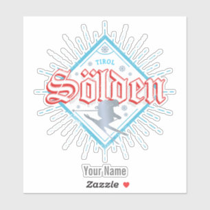 Solden Tirol Retro Skier Vintage Ski Holiday Souve