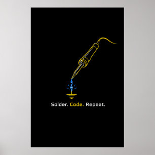 Solder Code Repeat Embedded Engineering Poster