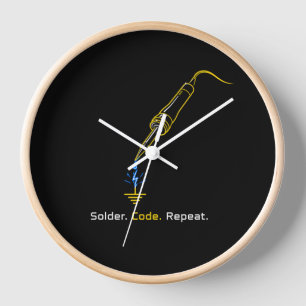 Solder Code Repeat Embedded Engineering Wall Clock