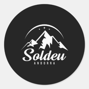 Soldeu Andorra Ski Resort Skiing Snowboarding Classic Round Sticker