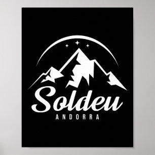Soldeu Andorra Ski Resort Skiing Snowboarding  Poster