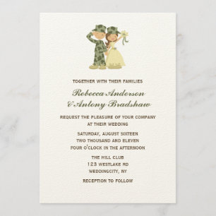 Soldier and Bride Wedding Invitations