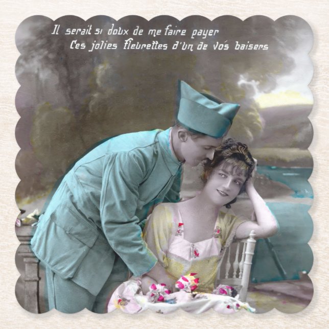 Soldier and Lover Paper Coaster (Front)