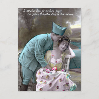 Soldier and Lover Postcard