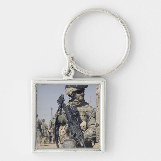 Soldier armed with a MK-48 Key Ring (Front)