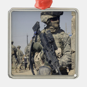 Soldier armed with a MK-48 Metal Ornament