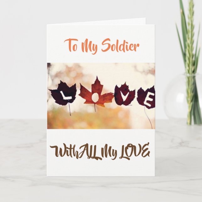 ***SOLDIER AT THANKSGIVING**** WISH U WHERE HERE! HOLIDAY CARD (Front)