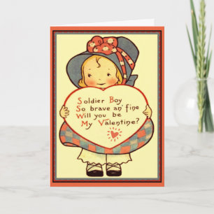 Soldier Boy So Brave Vintage Valentine Card