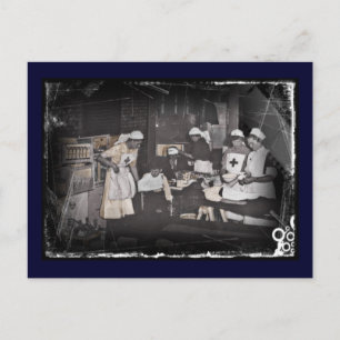 Soldier Child Nurses at First Aid Station Postcard