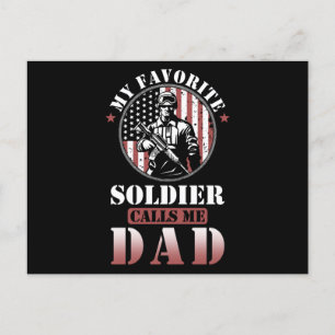 Soldier Dad Gift USA Postcard