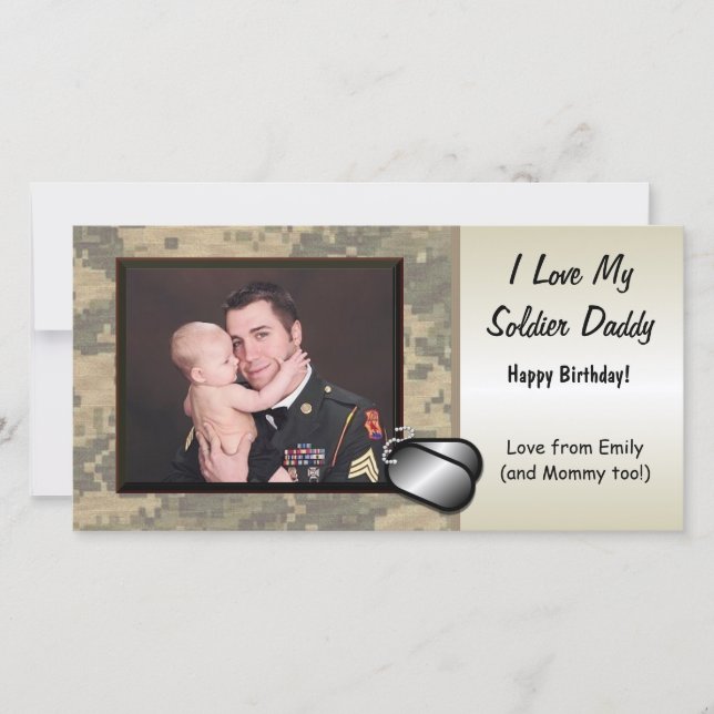 Soldier Daddy Birthday Custom Personalised (Front)