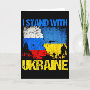 Soldier Flag Support I Stand With Ukraine Russian Card