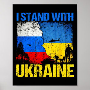 Soldier Flag Support I Stand With Ukraine Russian Poster
