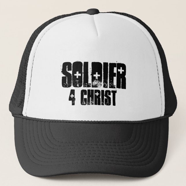soldier for christ trucker hat (Front)