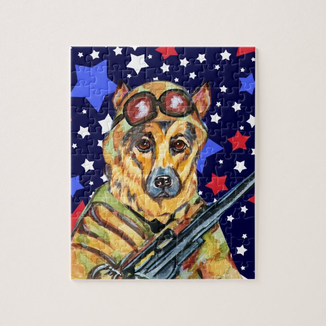 SOLDIER GERMAN SHEPHERD JIGSAW PUZZLE (Vertical)