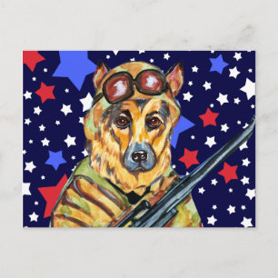 SOLDIER GERMAN SHEPHERD POSTCARD