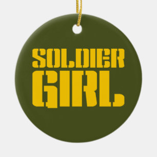 SOLDIER GIRL CERAMIC ORNAMENT