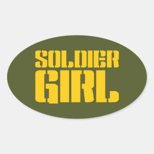 SOLDIER GIRL OVAL STICKER