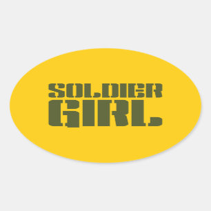SOLDIER GIRL OVAL STICKER