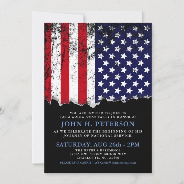 Soldier Going Away Party Announcement | Invite (Front)