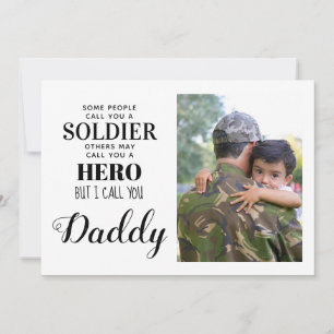 Soldier Hero Military Daddy Fathers Day Photo Card