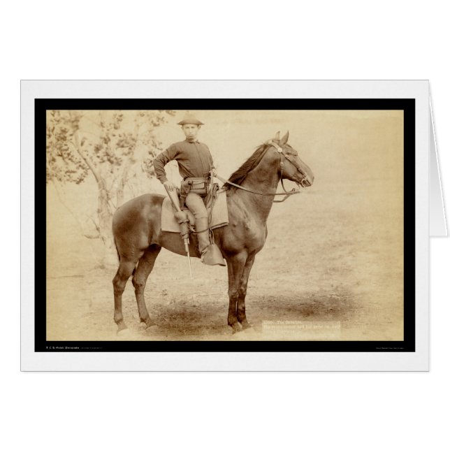 Soldier & Horse at Camp Cheyenne SD 1890 (Front Horizontal)