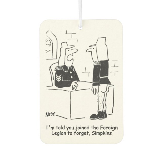 Soldier in the French Foreign Legion Cartoon Car Air Freshener (Front)