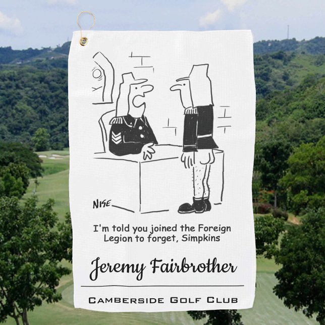 Soldier in the French Foreign Legion Cartoon Golf Towel (Creator Uploaded)