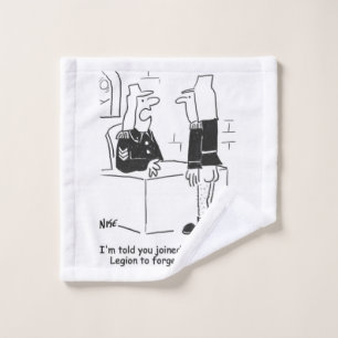 Soldier in the French Foreign Legion Cartoon Wash Cloth