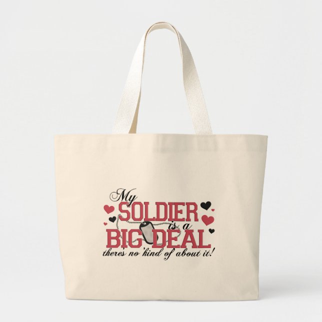 Soldier Is A Big Deal Large Tote Bag (Front)