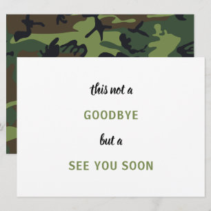 Soldier Military Camo Farewell Miss you Goodbye  Card