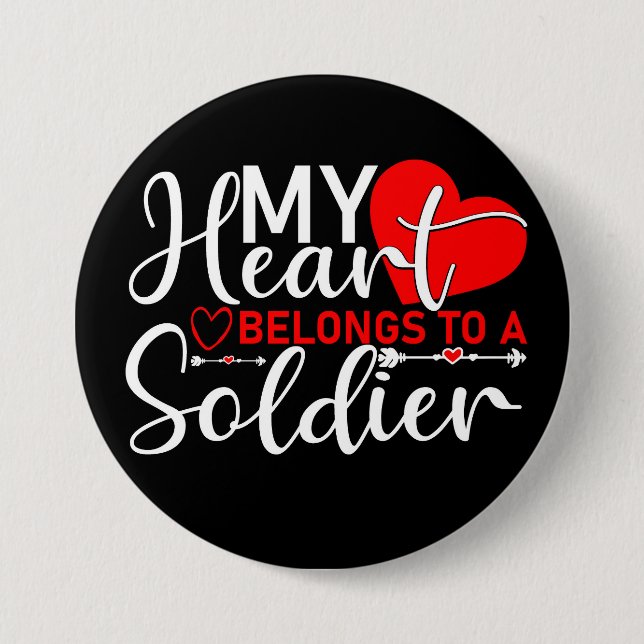 Soldier Military Love Support Button (Front)