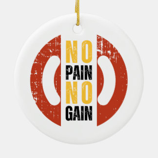 Soldier - Military Tribute with No Pain No Gain Ceramic Ornament