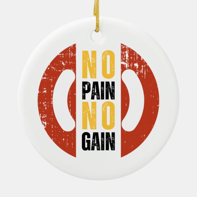 Soldier - Military Tribute with No Pain No Gain Ceramic Ornament (Back)