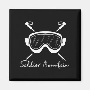 Soldier mountain idaho skiing ski goggles vacation magnet