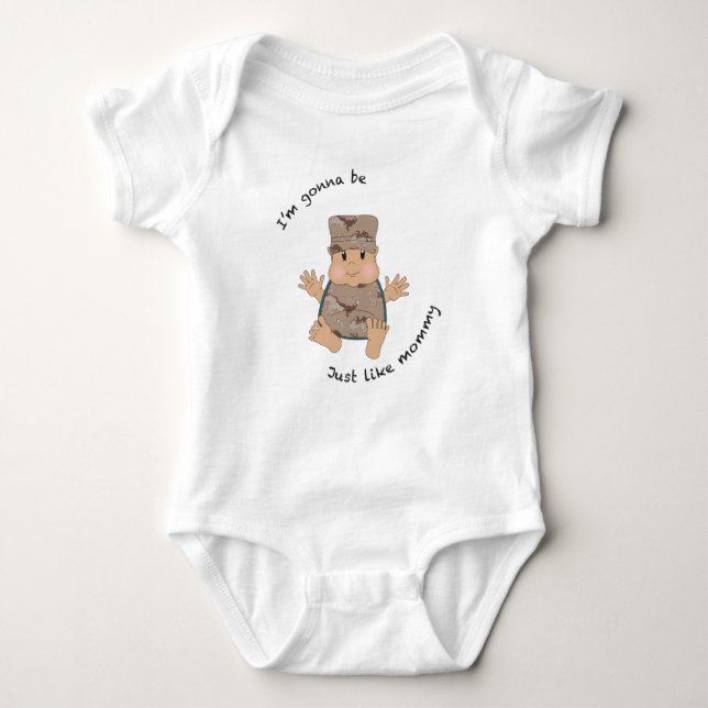 Soldier mummy baby bodysuit (Front)