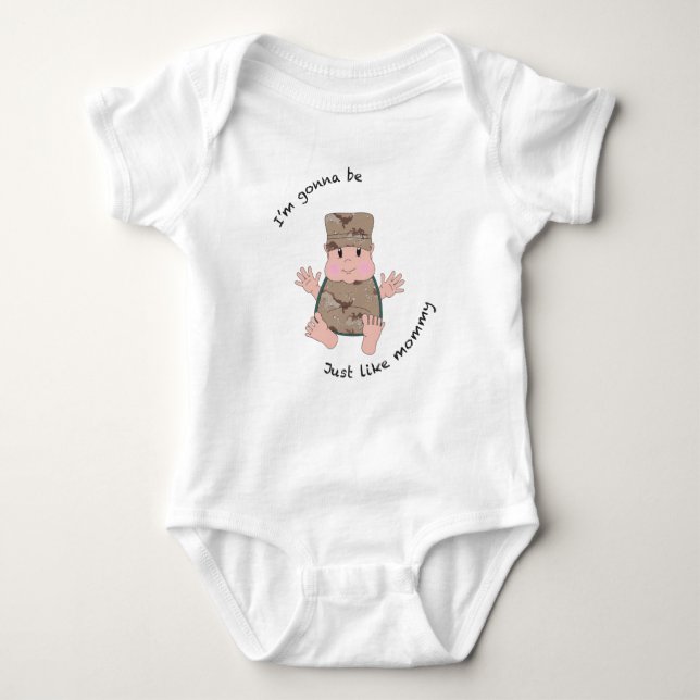 Soldier mummy baby bodysuit (Front)