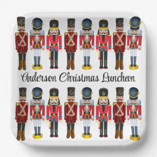 Soldier Nutcracker Personalise Text Christmas Paper Plate