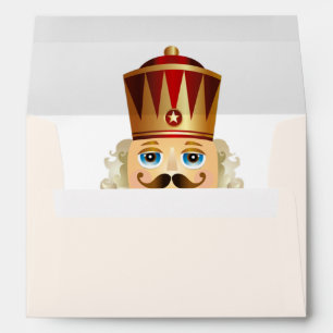 Soldier Nutcracker Red Gold Card Invitation Envelope
