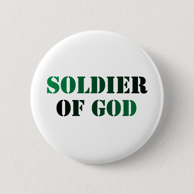 Soldier of God vert & noir 6 Cm Round Badge (Front)