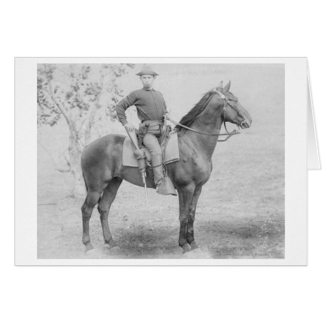 Soldier on His Horse in South Dakota Photograph (Front Horizontal)