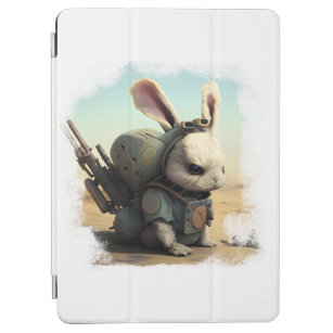Soldier Rabbit - Battle-Ready Vector Art iPad Air Cover