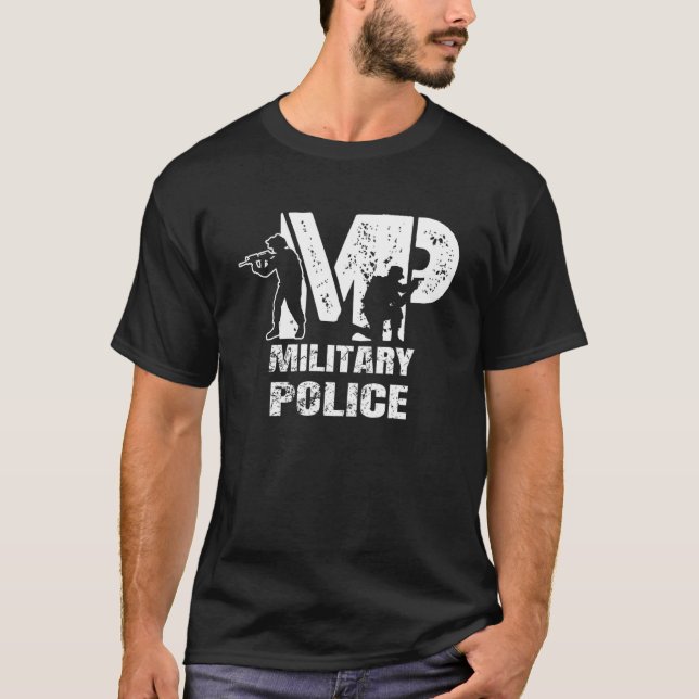 Soldier Retired Veteran MP Military Police Policem T-Shirt (Front)