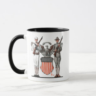 Soldier, Sailor and U.S. Shield Mug