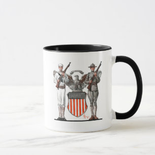 Soldier, Sailor and U.S. Shield Mug
